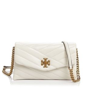Tory Burch Kira Chevron Chain Wallet - New Ivory